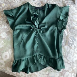 Abercrombie satin green blouse